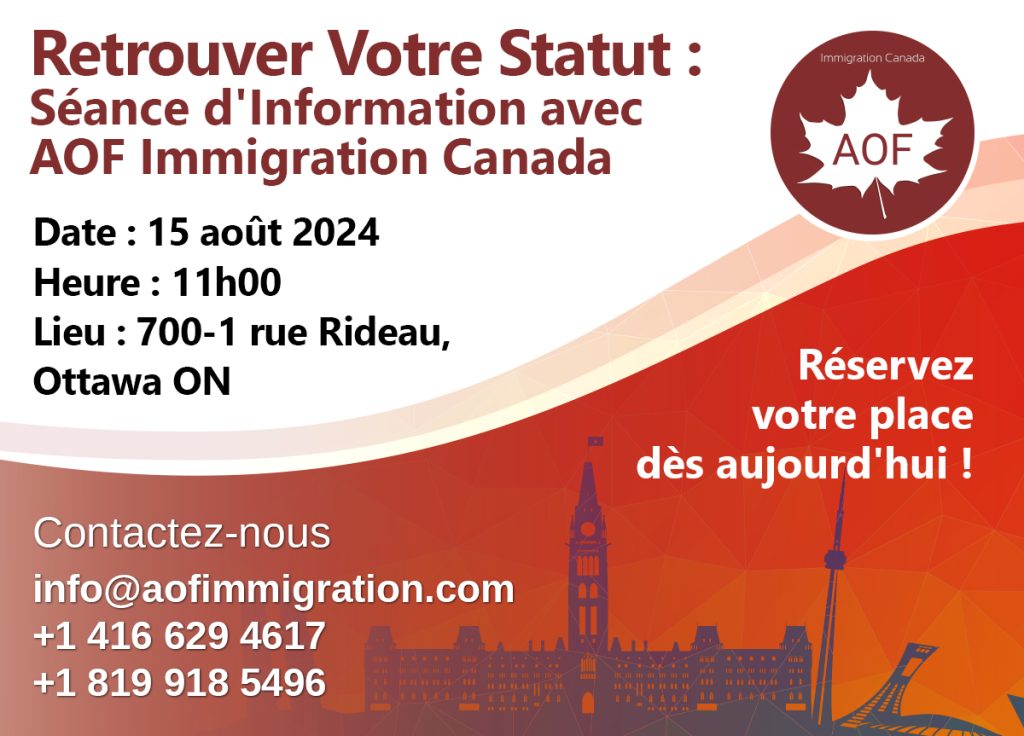 event branding-poster for AOF Immigration Canada Programs Event
