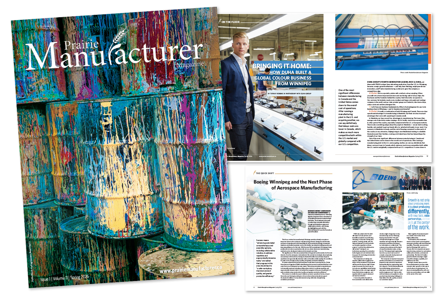 Magazine cover and feature articles